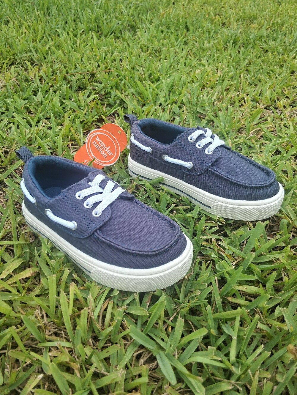 Navy Boys Canvas Boat Shoe